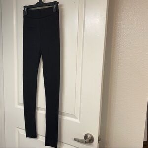 JEGGOLOGY Cotton Rib Knit Leggings L/XL Jet Black Preowned